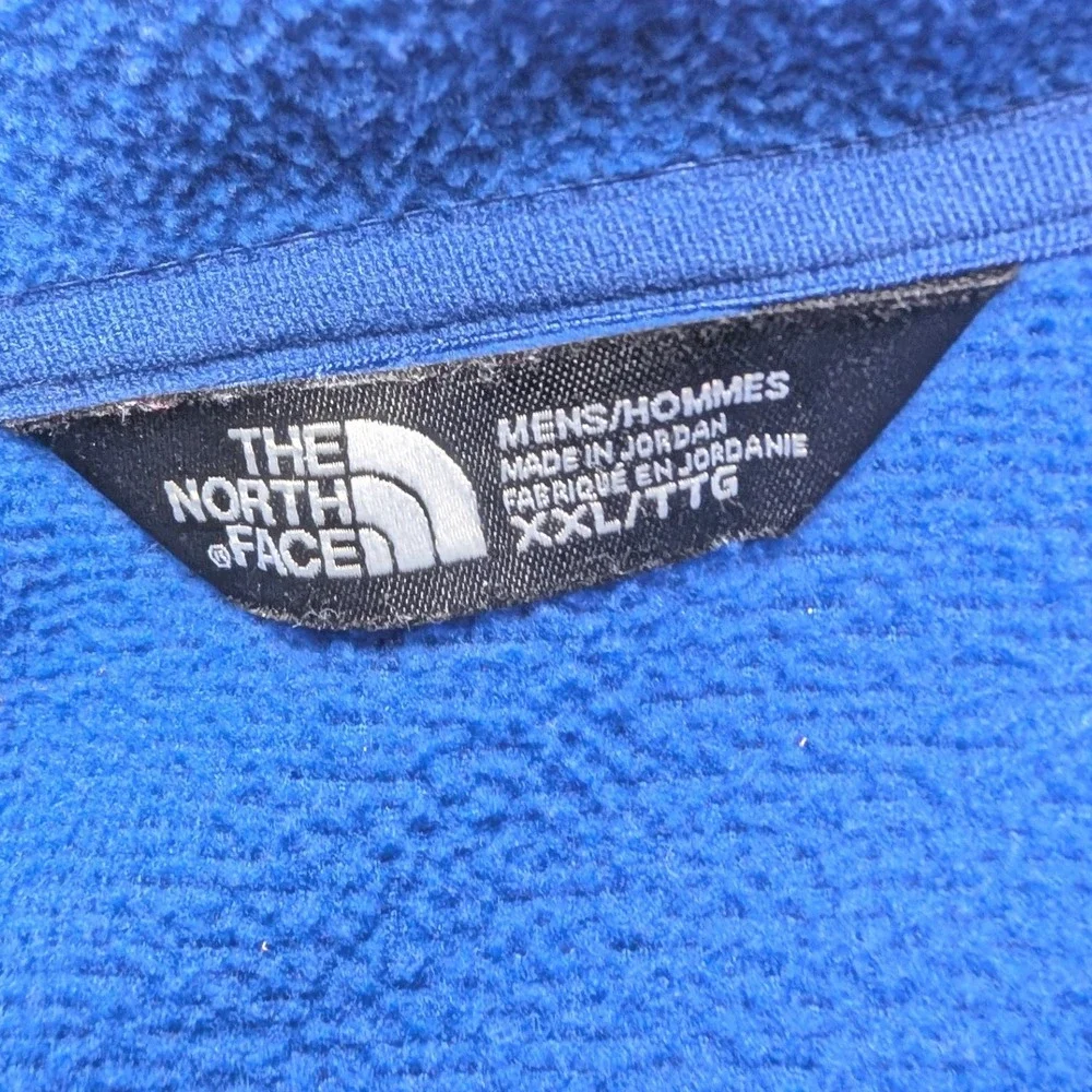 The North Face‎ Quarter Zip Pullover Mens XXL Blue Heathered Fleece Logo